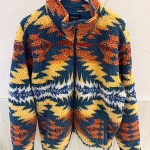Ariat x Pendleton Blue and Yellow Fleece Jacket